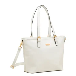Borsa a spalla da donna bianca con tracolla rimovibile Lora Ferres
