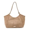Borsa a Spalla da Donna Beige con Manico a Catena Lora Ferres