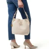 Borsa a spalla da Donna bianco off-white con dettaglio logo pendente in metallo Lumberjack