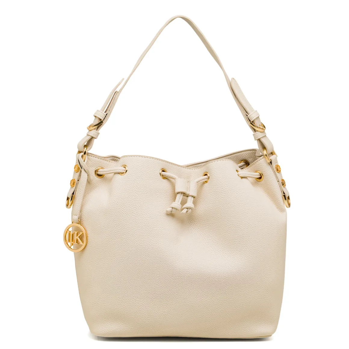 Borsa a spalla da Donna bianco off-white con dettaglio logo pendente in metallo Lumberjack