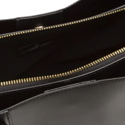 Borsa a spalla da donna Lora Ferres nera con tracolla e dettagli oro