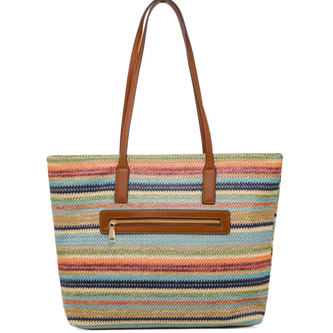 Borsa a spalla da donna multicolore effetto rafia Swish Jeans