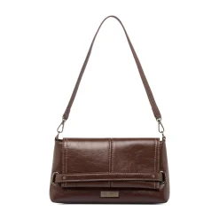 Borsa a Spalla da Donna Marrone Dettagli Metal Lora Ferres
