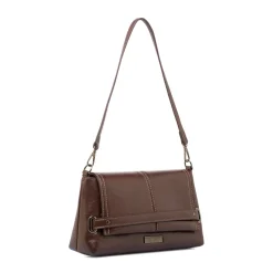 Borsa a Spalla da Donna Marrone Dettagli Metal Lora Ferres