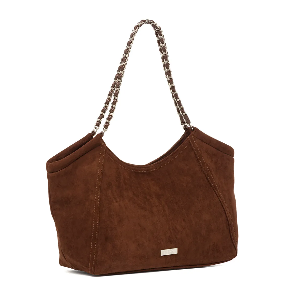Borsa a Spalla da Donna Marrone con Manico a Catena Lora Ferres
