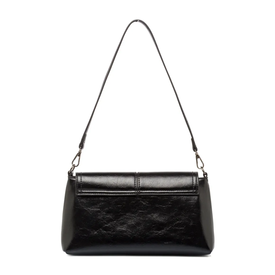 Borsa a Spalla da Donna Nera Dettagli Metal Lora Ferres