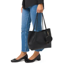 Borsa a Spalla da Donna Nera con Pochette Rimovibile Lora Ferres