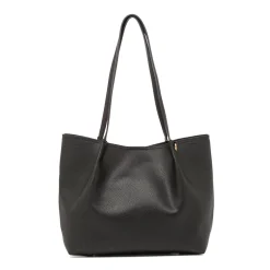 Borsa a Spalla da Donna Nera con Pochette Rimovibile Lora Ferres