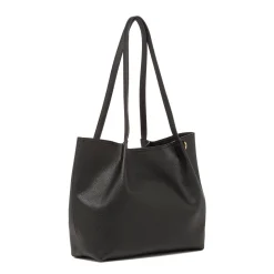 Borsa a Spalla da Donna Nera con Pochette Rimovibile Lora Ferres