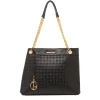 Borsa a spalla da donna nera Giulia Pieralli con logo monogram