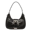 Borsa a Spalla da Donna Nera con Fibbia e Zip Lora Ferres