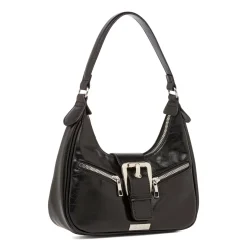 Borsa a Spalla da Donna Nera con Fibbia e Zip Lora Ferres