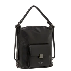 Borsa a Spalla da Donna Nera con Tasca Frontale Swish Jeans