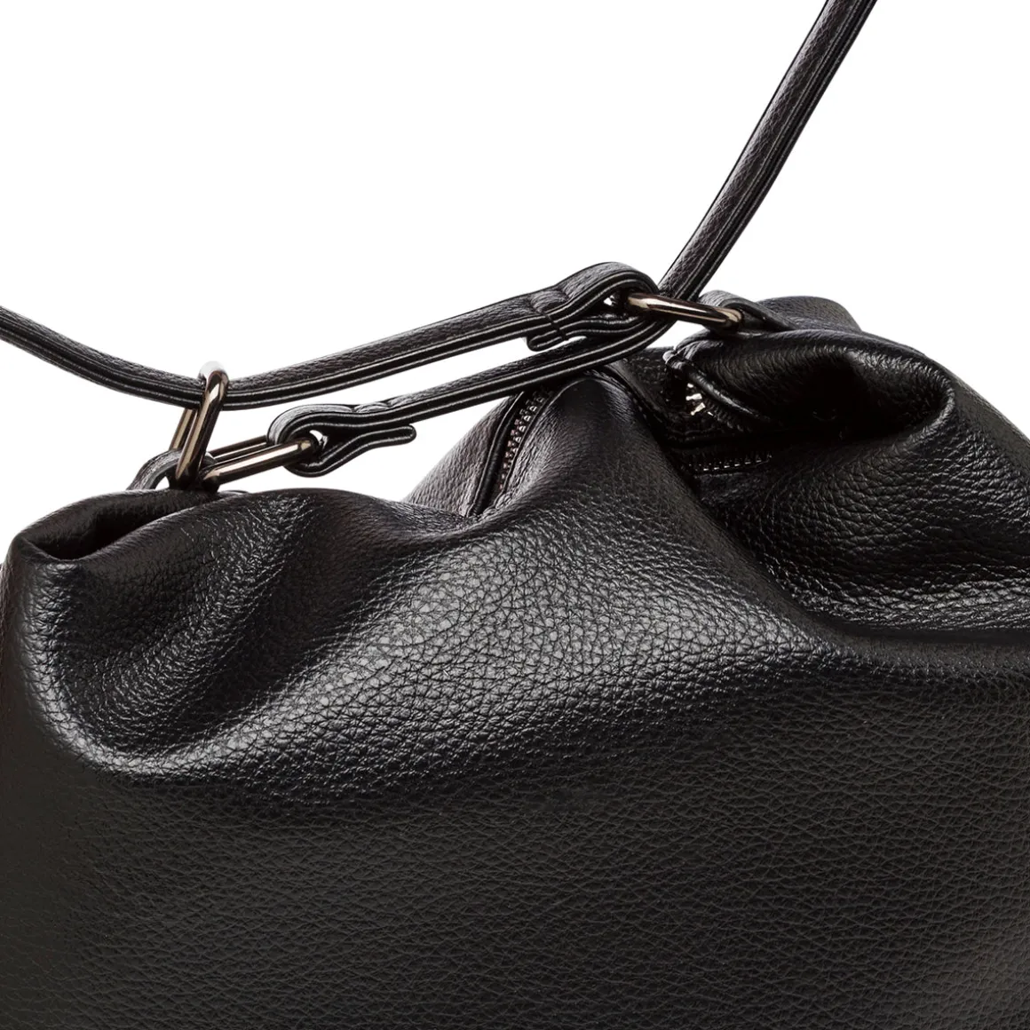 Borsa a Spalla da Donna Nera con Tasca Frontale Swish Jeans