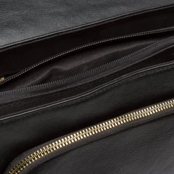 Borsa a Spalla da Donna Nera con Patta Lora Ferres