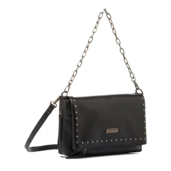 Borsa a Spalla da Donna Nera con Borchie e Catena Lora Ferres