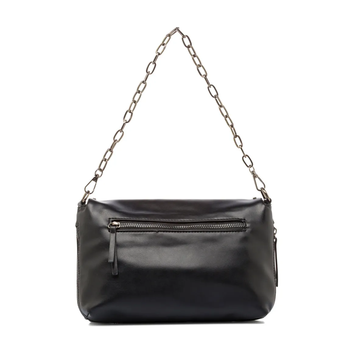 Borsa a Spalla da Donna Nera con Borchie e Catena Lora Ferres