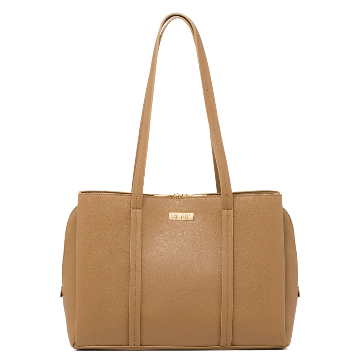 Borsa a Spalla da Donna Taupe con Doppio Manico Lora Ferres