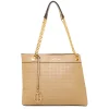 Borsa a spalla da donnaBeige Giulia Pieralli con dettagli catena oro