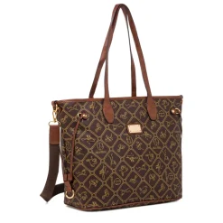Borsa a spalla marrone da Donna con logo All Over Giulia Pieralli