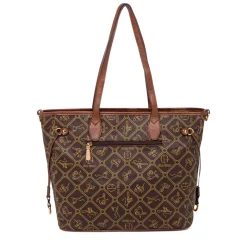 Borsa a spalla marrone da Donna con logo All Over Giulia Pieralli