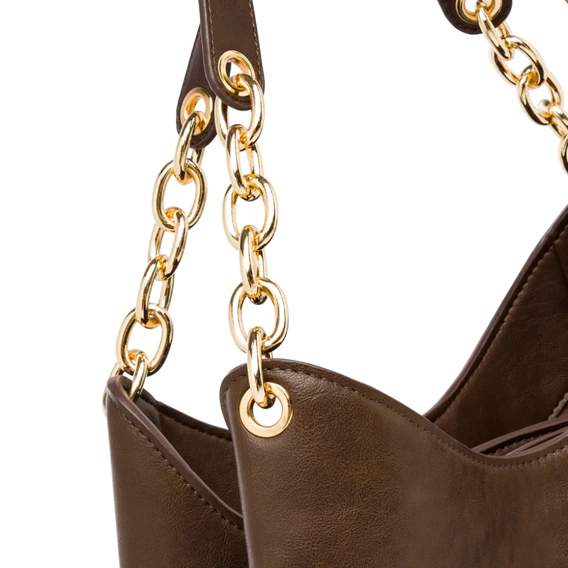 Borsa a spalla marrone da Donna con catena Lora Ferres