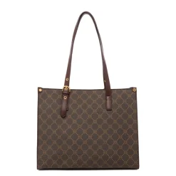 Borsa a spalla marrone da Donna con logo frontale Carrera