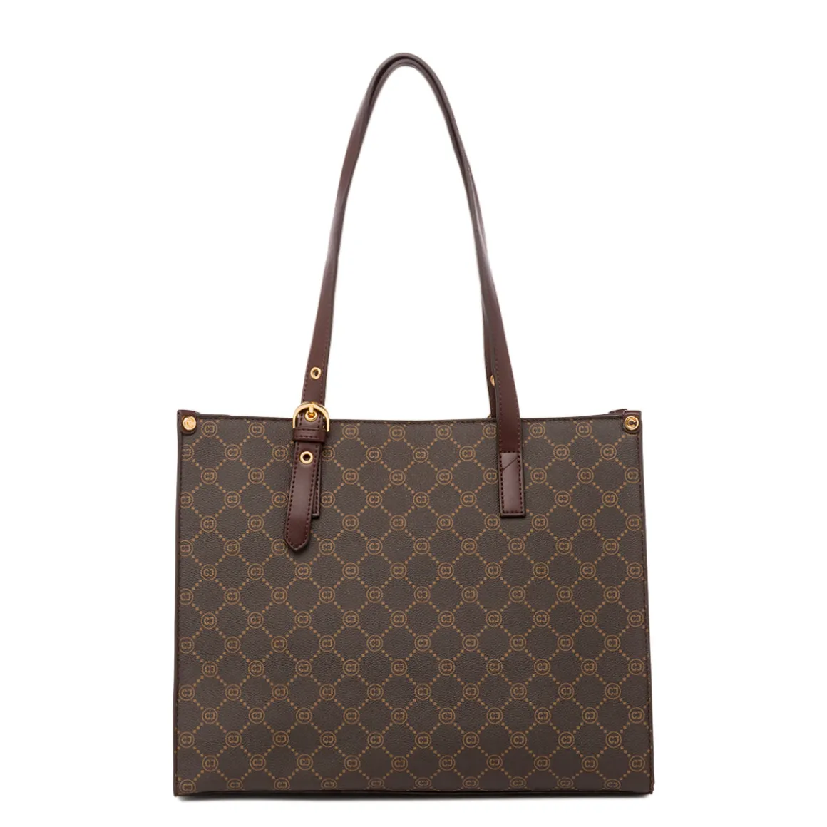 Borsa a spalla marrone da Donna con logo frontale Carrera