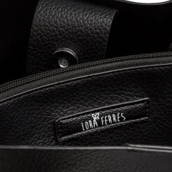 Borsa a spalla nera da Donna con dettagli metallici Lora Ferres