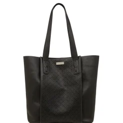 Borsa a spalla nera da Donna con dettagli traforati Lora Ferres