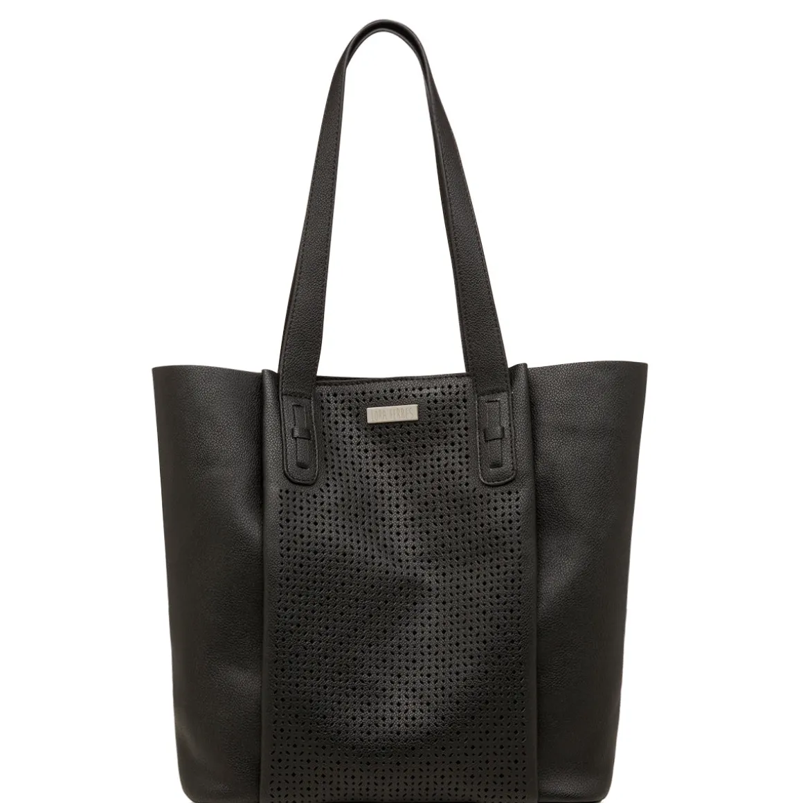 Borsa a spalla nera da Donna con dettagli traforati Lora Ferres