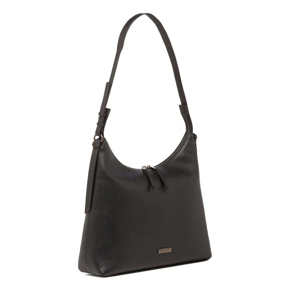 Borsa a spalla nera da Donna con zip e logo Lora Ferres