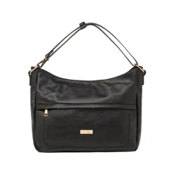 Borsa a spalla nera da Donna con tasca e logo frontale Lora Ferres