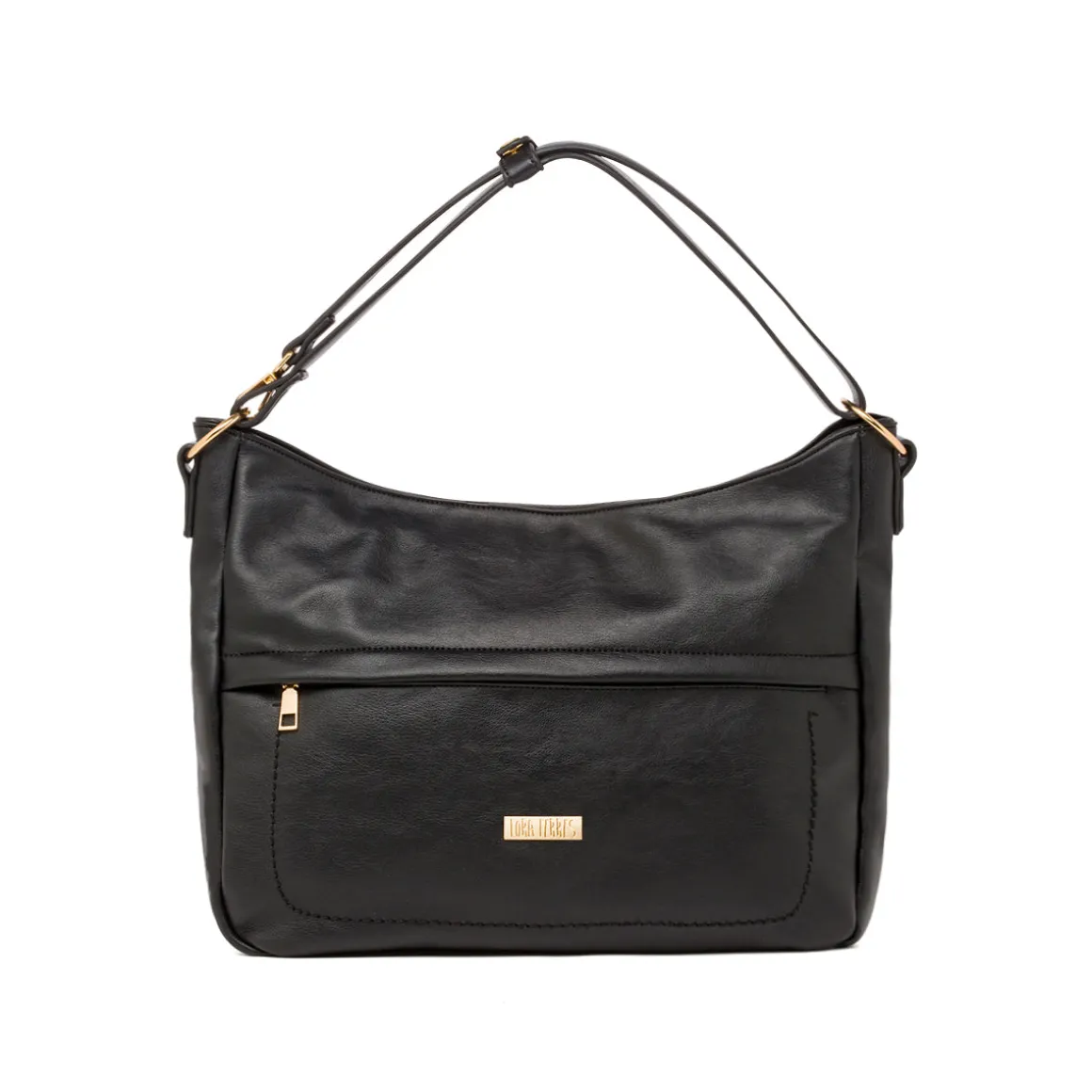 Borsa a spalla nera da Donna con tasca e logo frontale Lora Ferres