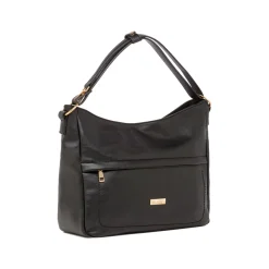 Borsa a spalla nera da Donna con tasca e logo frontale Lora Ferres