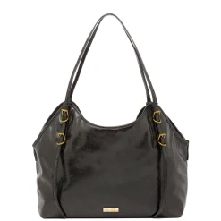 Borsa a spalla nera da Donna con logo Lora Ferres