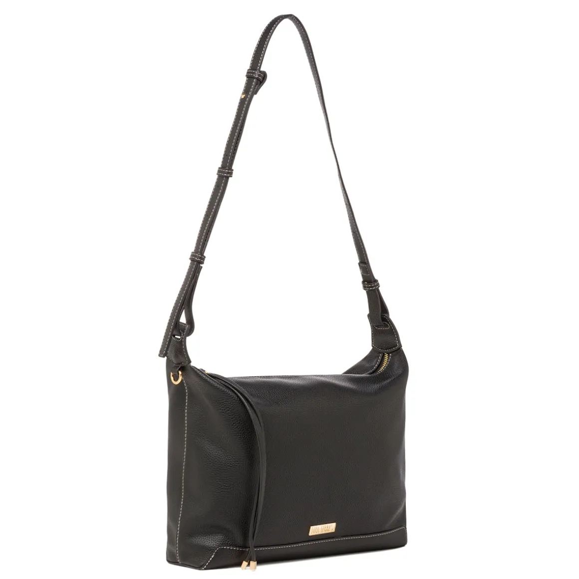 Borsa a spalla nera da Donna con cuciture a vista Lora Ferres