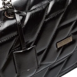Borsa a Spalla nera da Donna con Trama a Rombi Lora Ferres