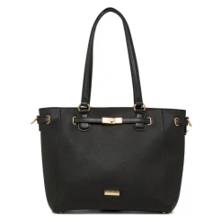 Borsa a spalla nera da Donna con dettglio in metllo Lora Ferres