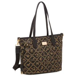 Borsa a spalla nera da Donna con stampa logo Giulia Pieralli