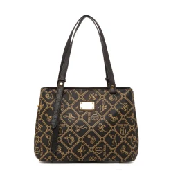 Borsa a spalla nera da Donna con stampa All Over Giulia Pieralli