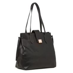 Borsa a spalla nera da Donna con logo Lora Ferres