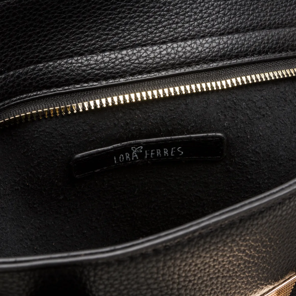 Borsa a spalla nera da Donna con logo Lora Ferres