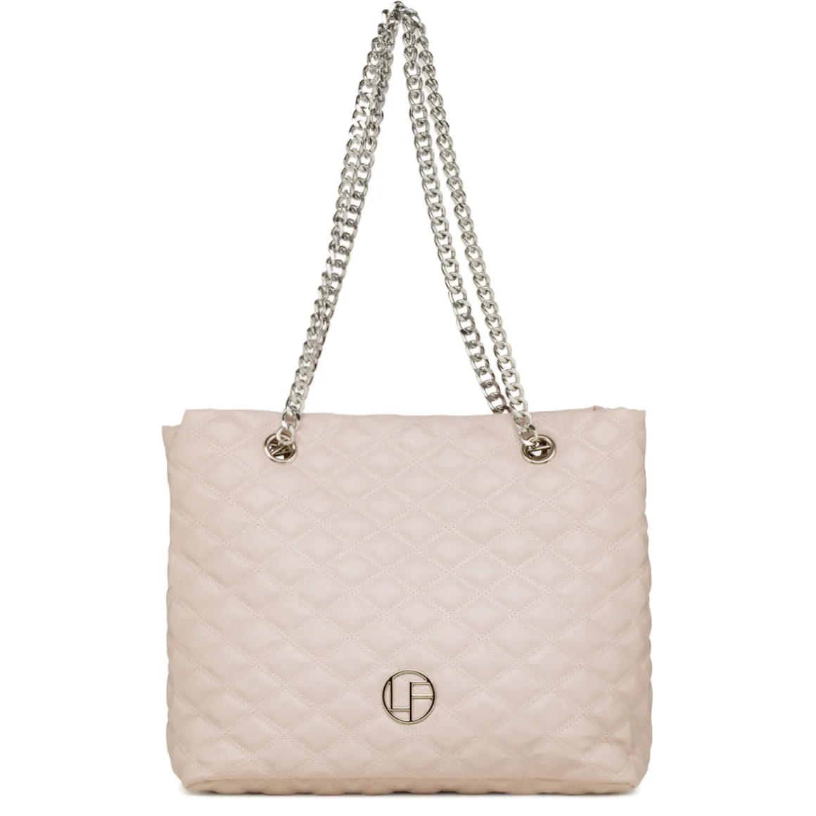 Borsa a spalla rosa chiaro da Donna trapuntata con motivo a rombi Lora Ferres