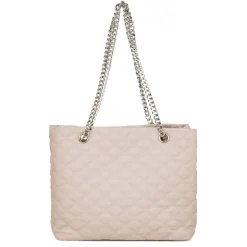 Borsa a spalla rosa chiaro da Donna trapuntata con motivo a rombi Lora Ferres