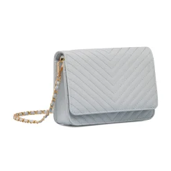 Borsa a tracolla azzurra da Donna con motivo a Chevron Lora Ferres