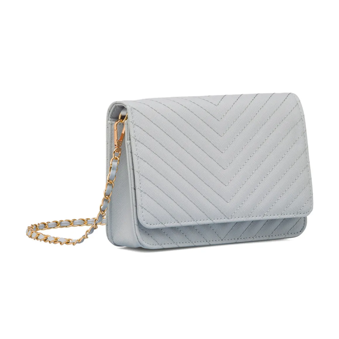Borsa a tracolla azzurra da Donna con motivo a Chevron Lora Ferres
