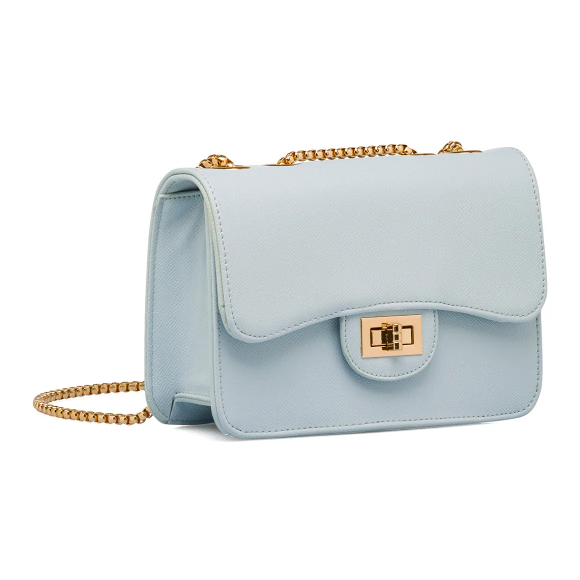 Borsa a tracolla azzurra da Donna con catena dorata Lora Ferres