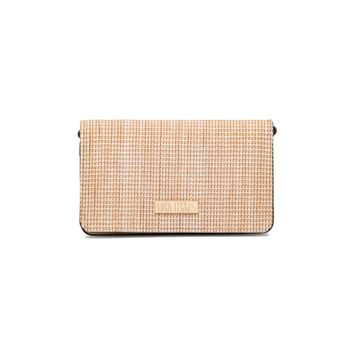 Borsa a tracolla beige da Donna in tessuto intrecciato effetto rafia Lora Ferres