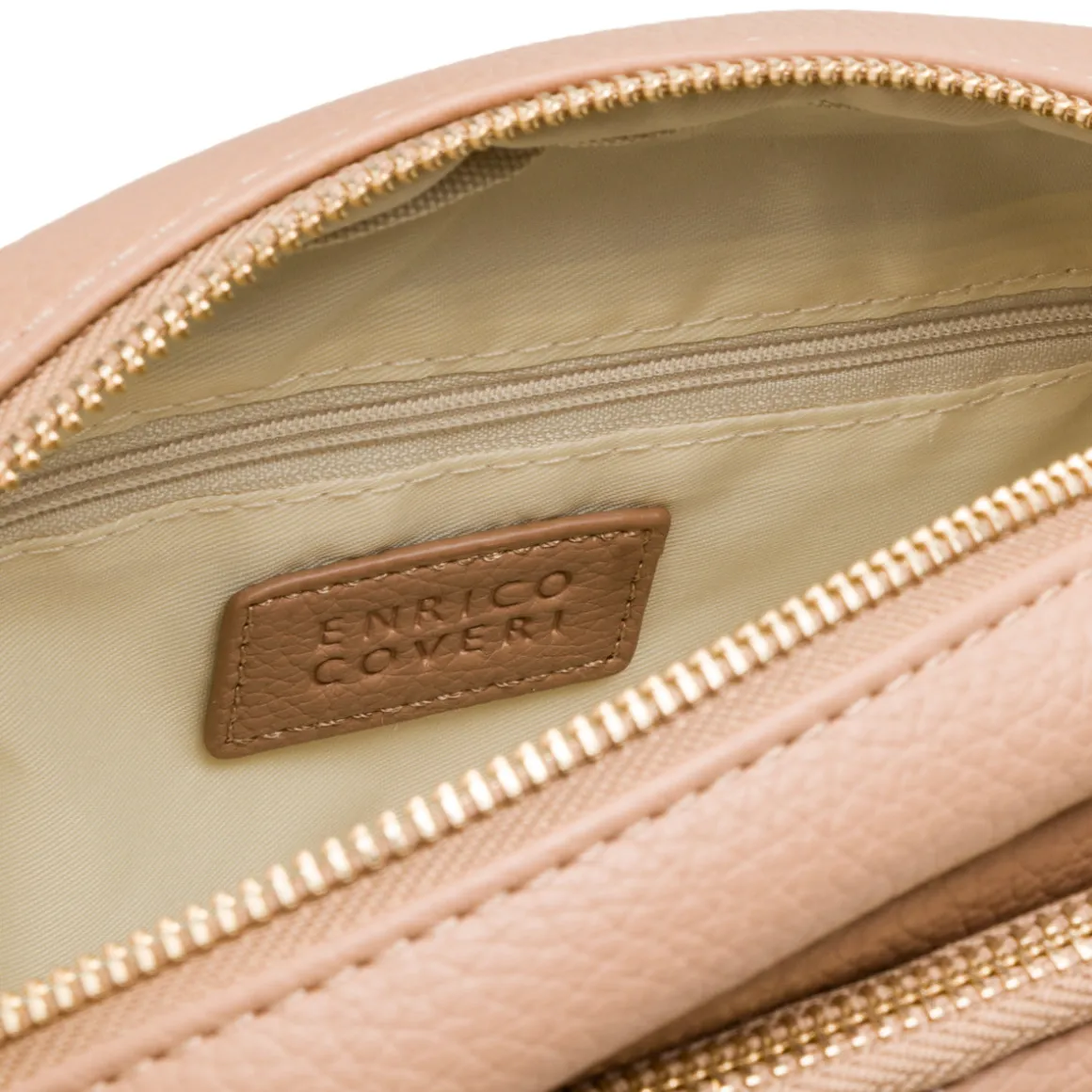 Borsa a tracolla beige da Donna con logo Enrico Coveri